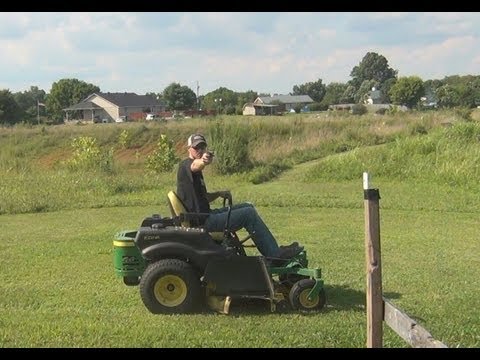 World's First Lawn Mower Drive By Trick Shot