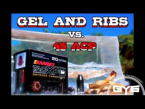 Ballistics Test - Barnes TAC-XPD 45acp vs Gel and Bone