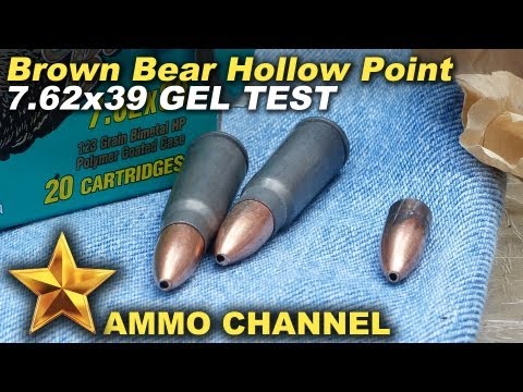 A gel test of the 7.62x39 Brown Bear Hollow Point.