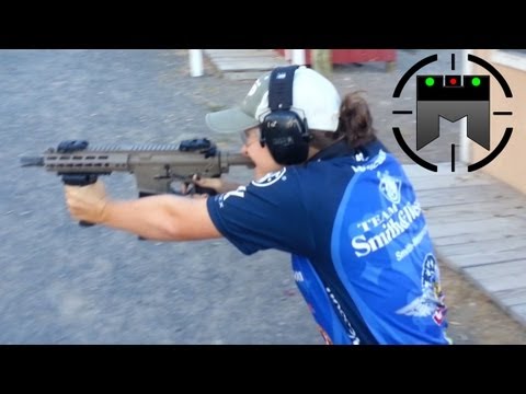 Lena Miculek Shooting Full Auto M4 Carbine Rifle