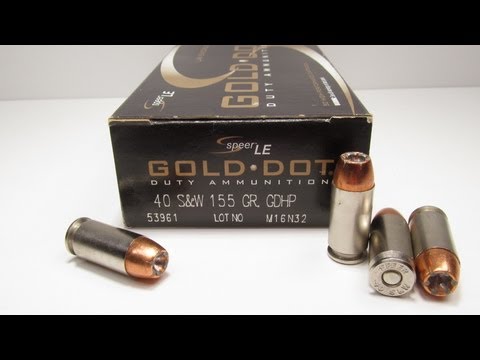 Speer Gold Dot 40 S&W 155 Grain GDHP Ballistics Test