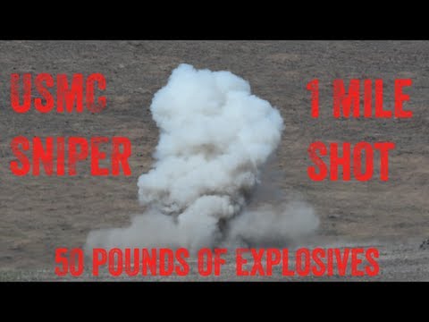 1 Mile Sniper Shot at 50 Pounds of Exploding Targets