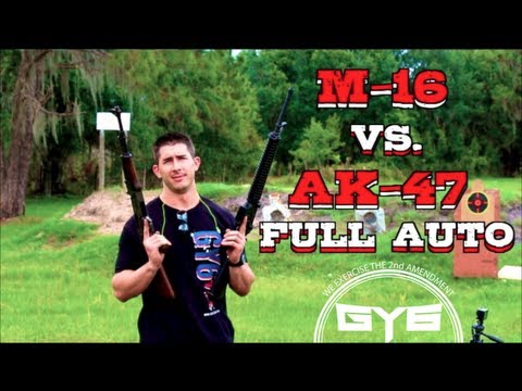 AK-47 vs M-16 Full Auto Showdown