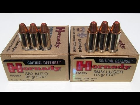 Hornady Critical Defense 380 vs 9mm