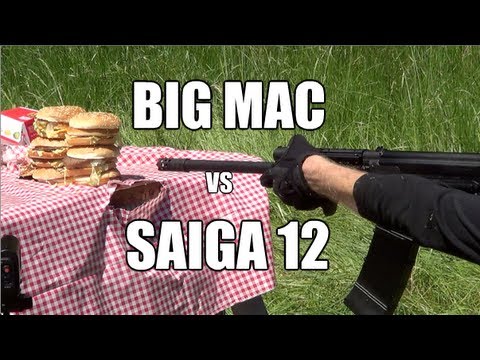 Saiga 12 Shotgun vs Big Mac