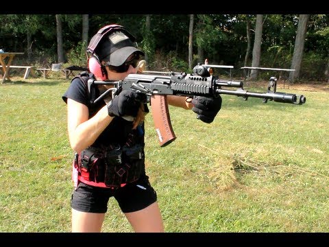 Erika Shooting the AK-74 Rifle