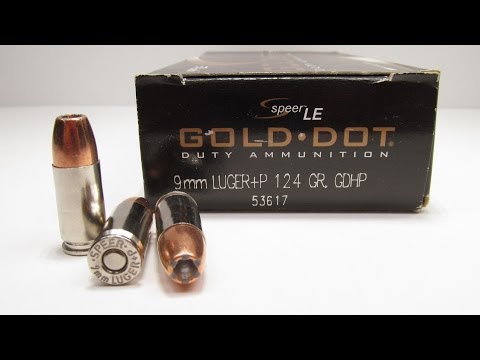 Speer Gold Dot 9mm +P 124 Grain Ballistics Gel Test