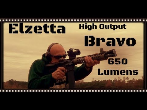 AR-15 Mounted Elzetta High Output Bravo Flashlight