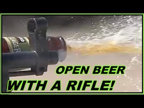 Opening a Beer with SKS Rifle