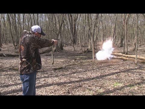 Colt Woodsman vs Swinging Exploding Target