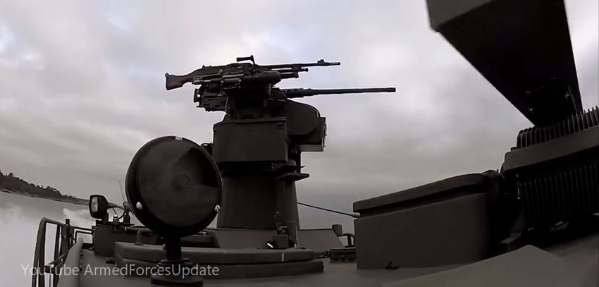 Trackfire Remote Weapon Station on Naval Patrol Boat